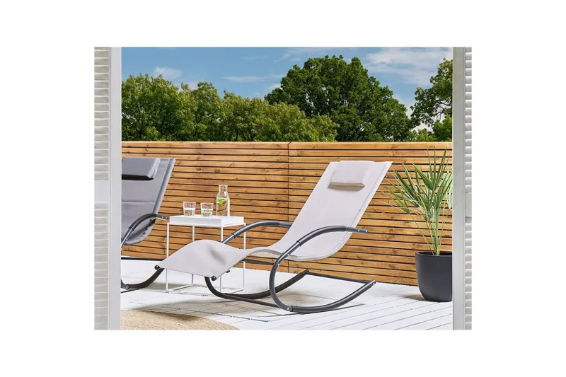 Solsäng Carano II - Beige, svart - Utemöbler - Utestol & trädgårdsstol - Solsäng & Solvagnar