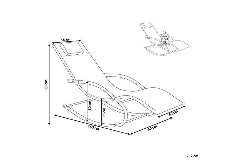 Solsäng Carano II - Grå, svart - Utemöbler - Utestol & trädgårdsstol - Solsäng & Solvagnar