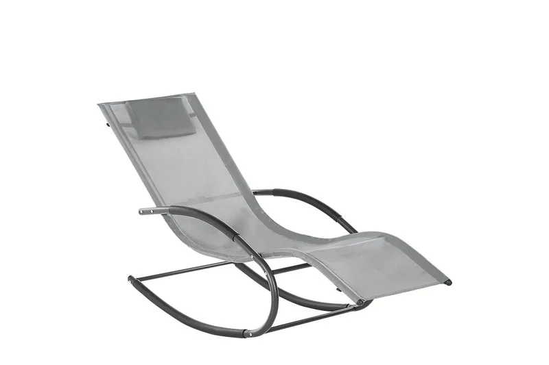 Solsäng Carano II, Ljusgrå, svart