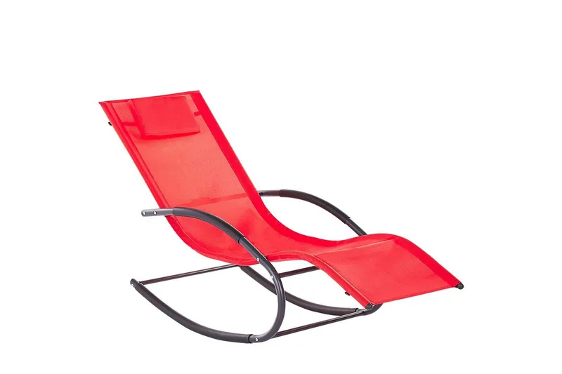 Solsäng Carano II - Röd, Svart - Utemöbler - Utestol & trädgårdsstol - Solsäng & Solvagnar