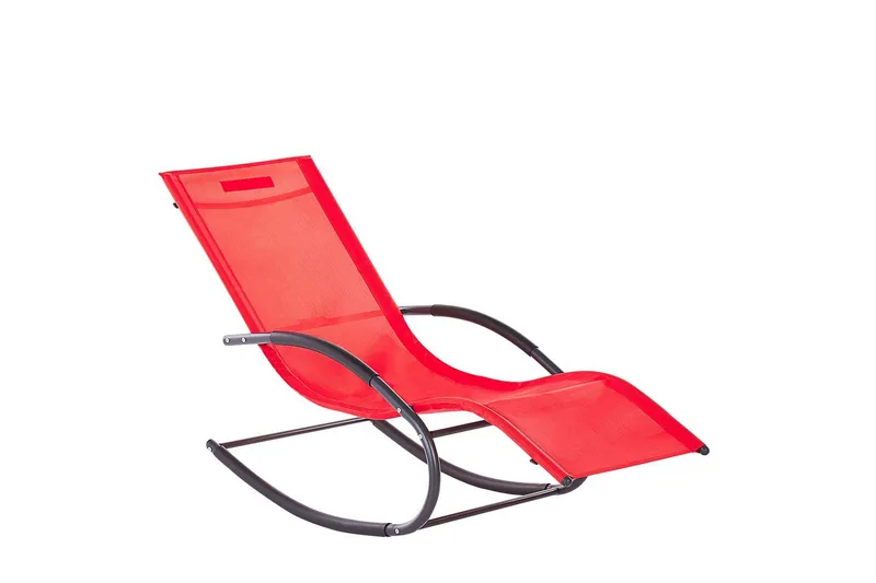 Solsäng Carano II - Röd, Svart - Utemöbler - Utestol & trädgårdsstol - Solsäng & Solvagnar