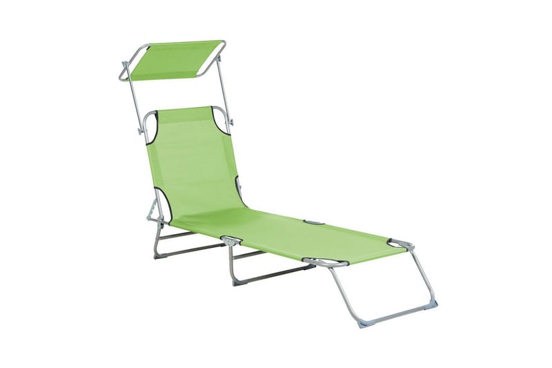 Solsäng Foligno - Grön, Silver - Utemöbler - Utestol & trädgårdsstol - Solsäng & Solvagnar