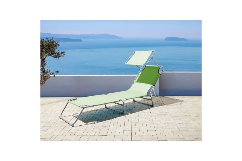 Solsäng Foligno - Grön, Silver - Utemöbler - Utestol & trädgårdsstol - Solsäng & Solvagnar