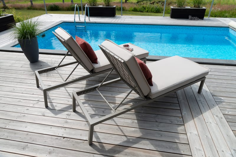 Solsäng Hillerstorp Jet Set - Beige - Utemöbler - Utestol & trädgårdsstol - Solsäng & Solvagnar