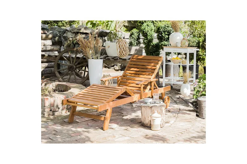 Solsäng Java - Ljus trä - Utemöbler - Utestol & trädgårdsstol - Solsäng & Solvagnar