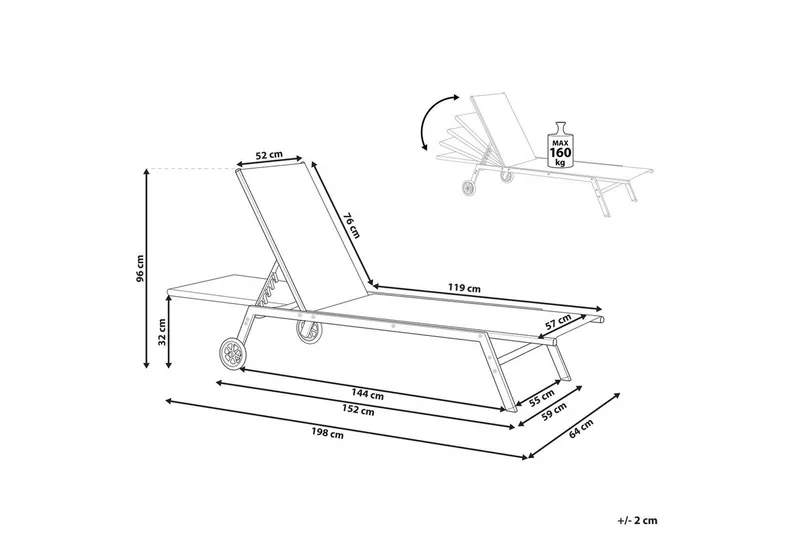 Solsäng Levanzo - Utemöbler - Utestol & trädgårdsstol - Solsäng & Solvagnar