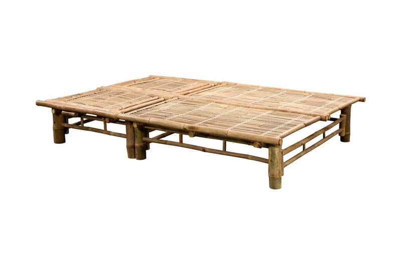 Solsäng med dynor 2 personer bambu - Beige - Utemöbler - Utestol & trädgårdsstol - Solsäng & Solvagnar