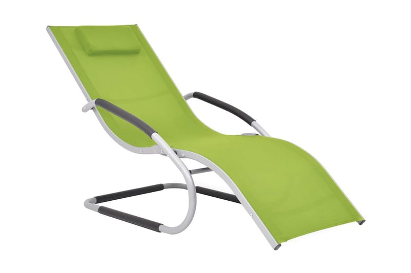 Solsäng med kudde aluminium och textilen grön - Grön - Solsäng & Solvagnar