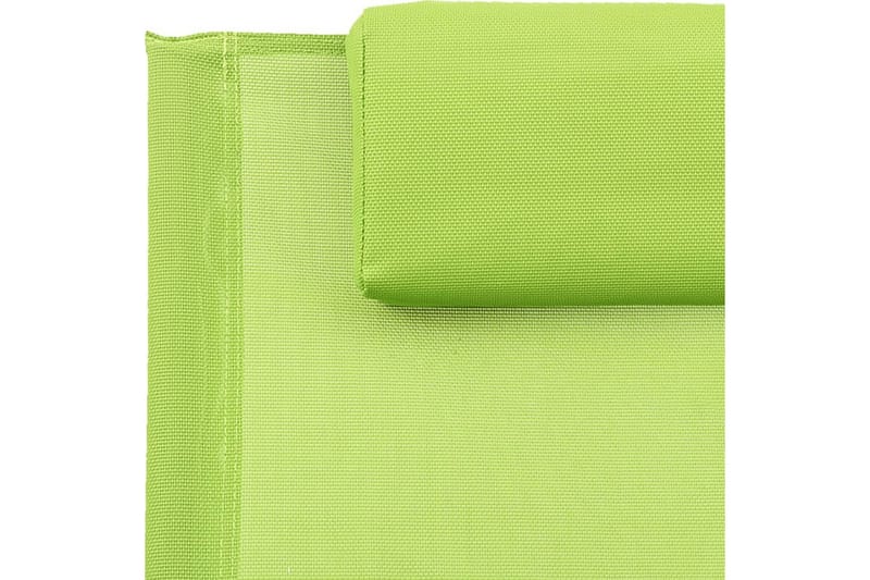 Solsäng med kudde svart stål och textilene grön - Grön - Solsäng & Solvagnar