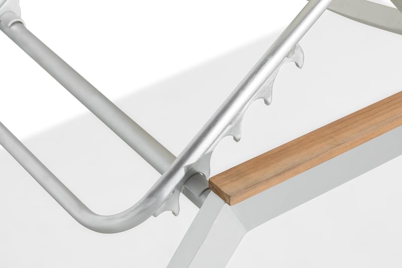 Båstad Solsäng - Teak/Borstad aluminium - Utemöbler - Utestol & trädgårdsstol - Solsäng & Solvagnar