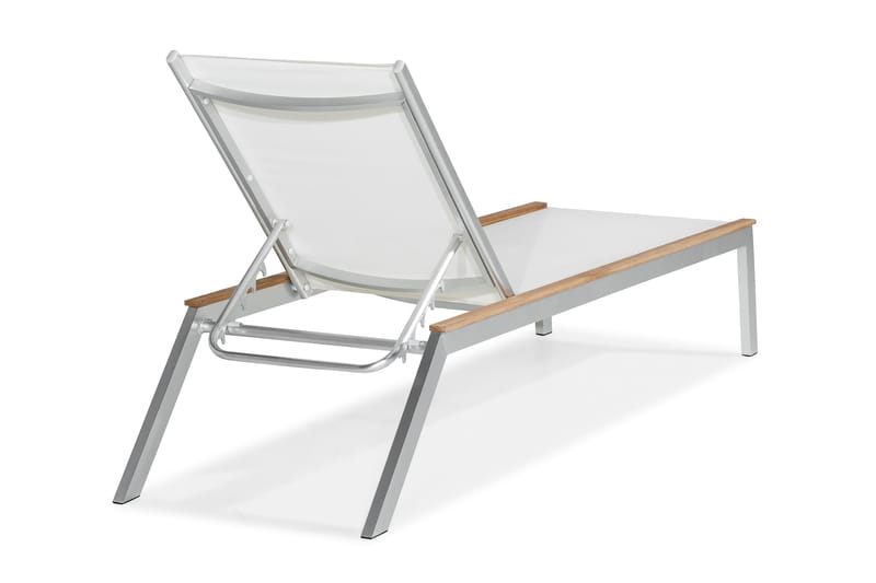 Båstad Solsäng - Teak/Borstad aluminium - Utemöbler - Utestol & trädgårdsstol - Solsäng & Solvagnar