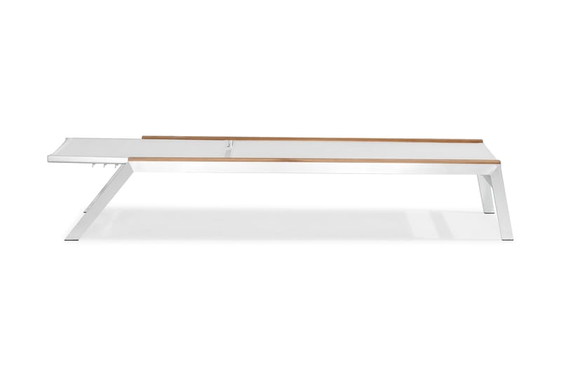 Båstad Solsäng - Teak/Borstad aluminium - Utemöbler - Utestol & trädgårdsstol - Solsäng & Solvagnar