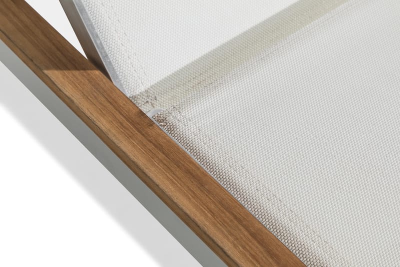 Båstad Solsäng - Teak/Borstad aluminium - Utemöbler - Utestol & trädgårdsstol - Solsäng & Solvagnar