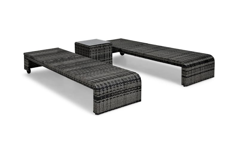 Bahamas Solsängsset 2-sits Sidobord - Grå - Utemöbler - Utestol & trädgårdsstol - Solsäng & Solvagnar