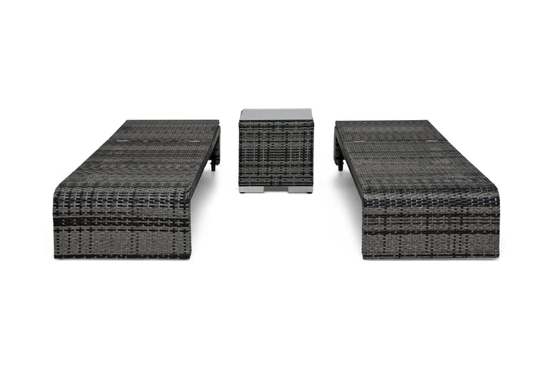 Bahamas Solsängsset 2-sits Sidobord - Grå - Utemöbler - Utestol & trädgårdsstol - Solsäng & Solvagnar