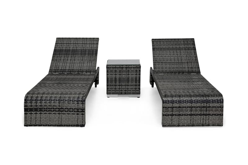 Bahamas Solsängsset 2-sits Sidobord - Grå - Utemöbler - Utestol & trädgårdsstol - Solsäng & Solvagnar