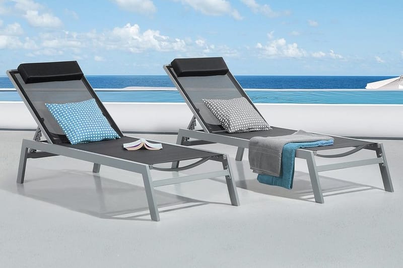 Catania Ii Solsäng 66|190 cm - Svart - Utemöbler - Utestol & trädgårdsstol - Solsäng & Solvagnar