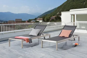Fossato Solsäng 64|198 cm - Svart - Utemöbler - Utestol & trädgårdsstol - Solsäng & Solvagnar