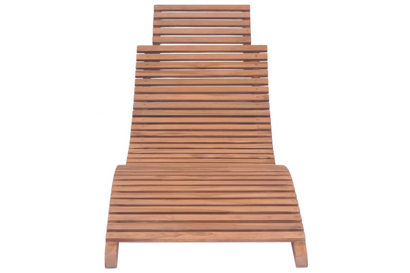 Hopfällbar solsäng massiv teak - Brun - Utemöbler - Utestol & trädgårdsstol - Solsäng & Solvagnar