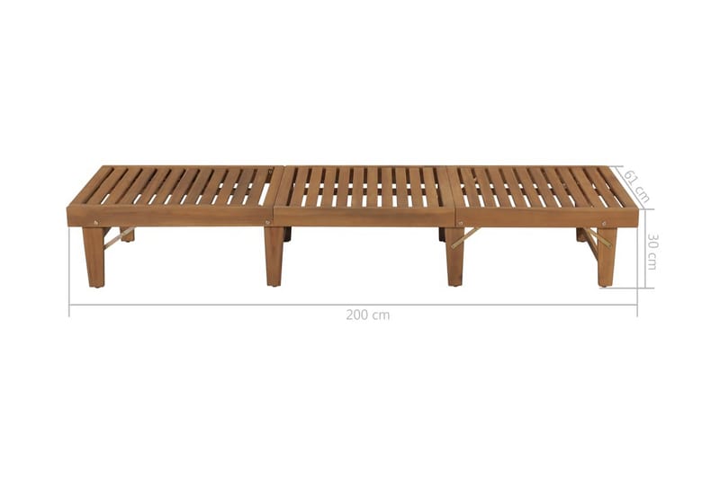 Hopfällbar solsäng massivt akaciaträ - Brun - Solsäng & Solvagnar