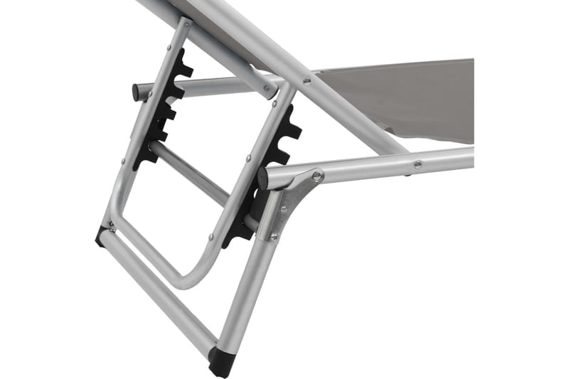 Hopfällbar solsäng med tak aluminium och textilen grå - Grå - Utemöbler - Utestol & trädgårdsstol - Solsäng & Solvagnar