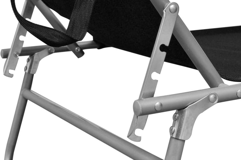 Hopfällbar solsäng med tak svart aluminium - Svart - Utemöbler - Utestol & trädgårdsstol - Solsäng & Solvagnar