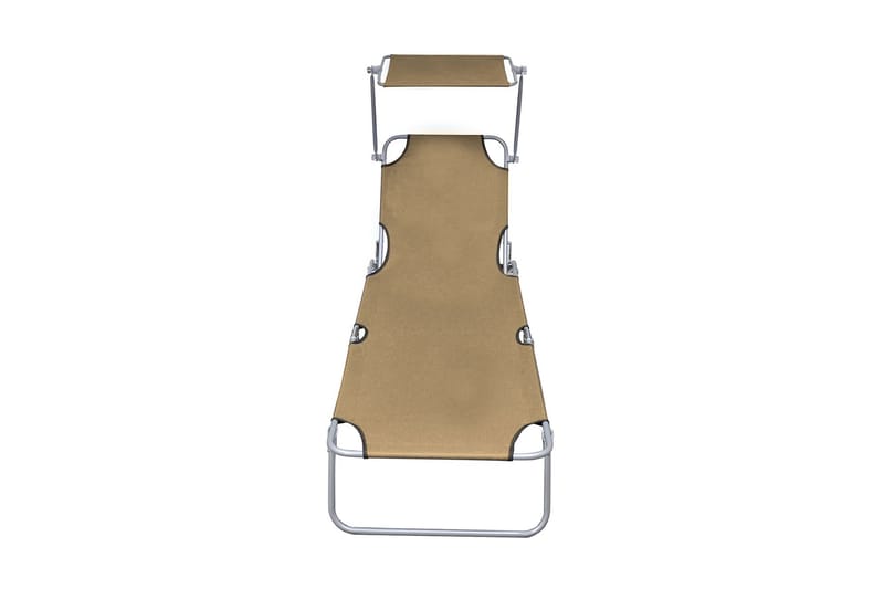 Hopfällbar solsäng med tak taupe aluminium - Brun - Utemöbler - Utestol & trädgårdsstol - Solsäng & Solvagnar
