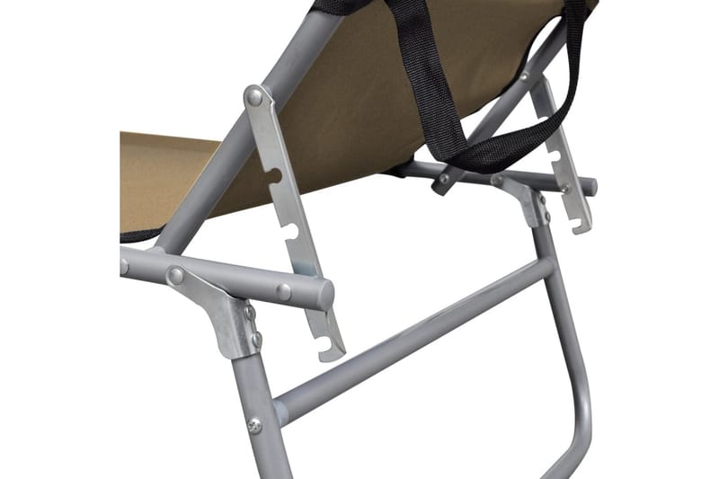 Hopfällbar solsäng med tak taupe aluminium - Brun - Utemöbler - Utestol & trädgårdsstol - Solsäng & Solvagnar