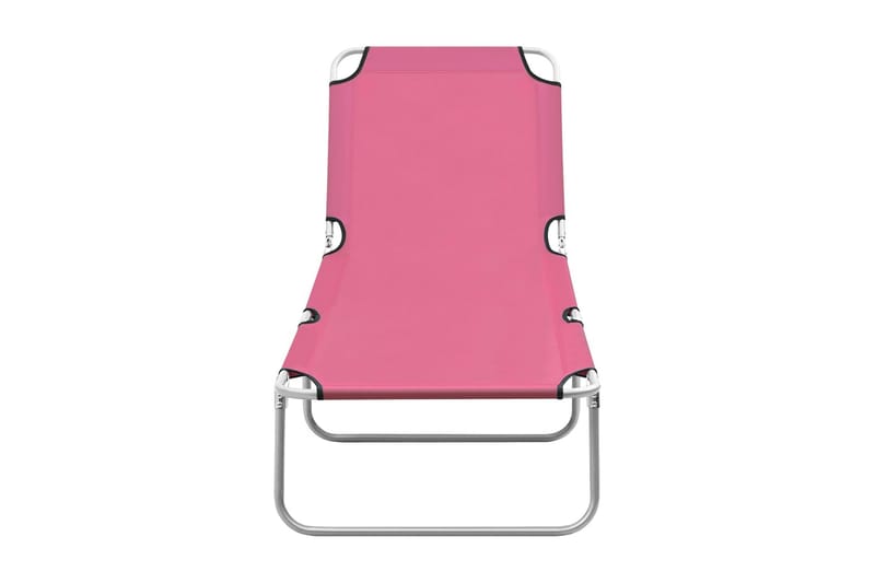 Hopfällbar solsäng stål och tyg rosa - Rosa - Utemöbler - Utestol & trädgårdsstol - Solsäng & Solvagnar