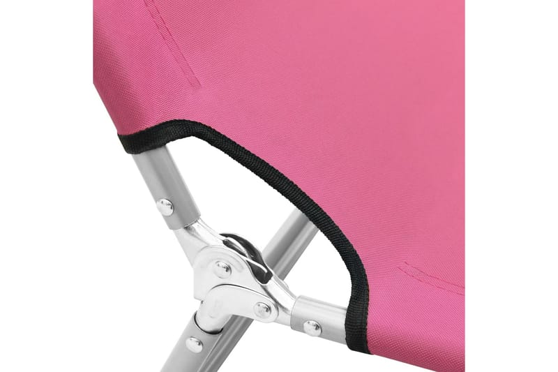 Hopfällbar solsäng stål och tyg rosa - Rosa - Utemöbler - Utestol & trädgårdsstol - Solsäng & Solvagnar