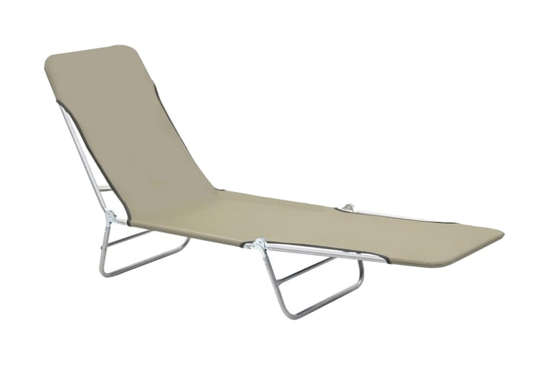 Hopfällbara solsängar 2 st stål och tyg taupe - Brun - Utemöbler - Utestol & trädgårdsstol - Solsäng & Solvagnar
