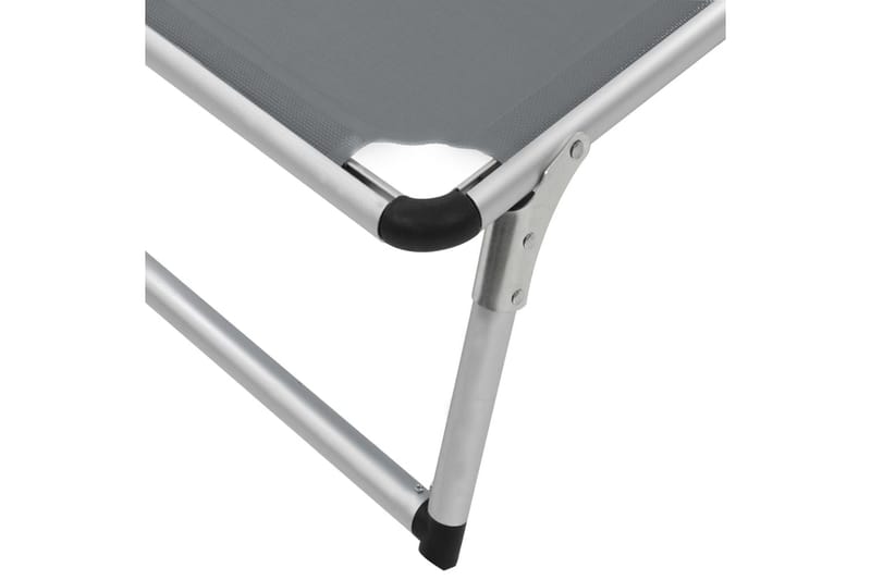 Hopfällbara solsängar med tak 2 st aluminium och textilen gr - Grå - Utemöbler - Utestol & trädgårdsstol - Solsäng & Solvagnar