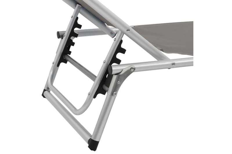 Hopfällbara solsängar med tak 2 st aluminium och textilen gr - Grå - Utemöbler - Utestol & trädgårdsstol - Solsäng & Solvagnar