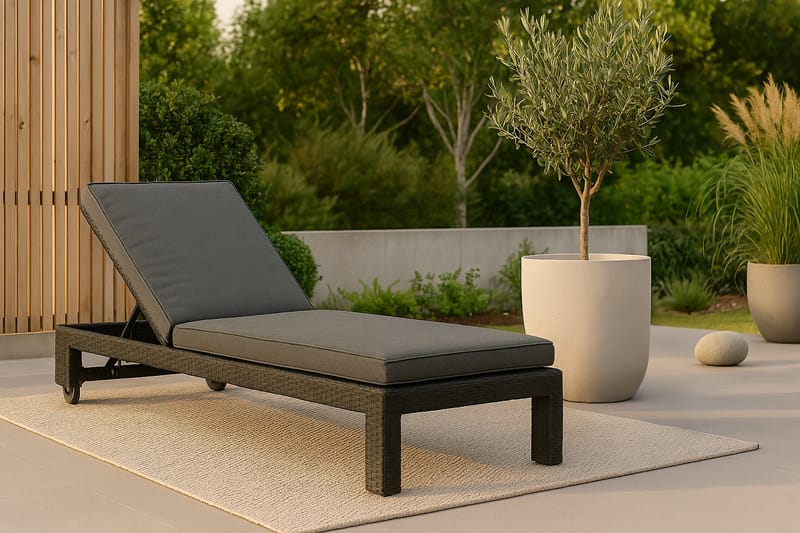 London Solsäng Svart - Venture Home - Utemöbler - Utestol & trädgårdsstol - Solsäng & Solvagnar