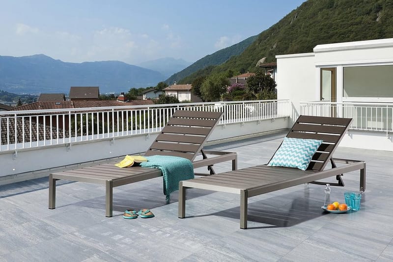 Nardo Solsäng 64|198 cm - Grå - Utemöbler - Utestol & trädgårdsstol - Solsäng & Solvagnar