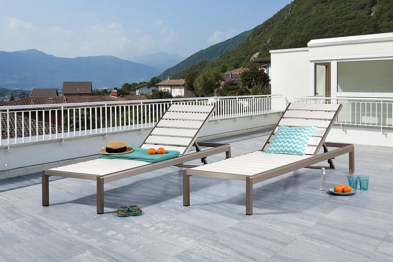 Nardo Solsäng 64|198 cm - Vit - Utemöbler - Utestol & trädgårdsstol - Solsäng & Solvagnar