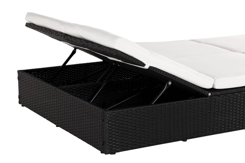 Ochovi Dubbel Solsäng Justerbar - Svart/Vit - Utemöbler - Utestol & trädgårdsstol - Solsäng & Solvagnar