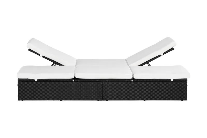 Ochovi Dubbel Solsäng Justerbar - Svart/Vit - Utemöbler - Utestol & trädgårdsstol - Solsäng & Solvagnar