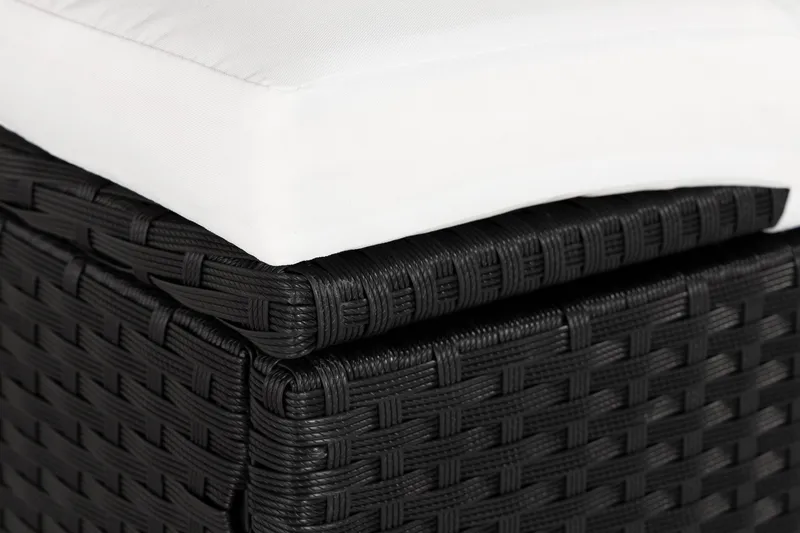 Ochovi Dubbel Solsäng Justerbar - Svart/Vit - Utemöbler - Utestol & trädgårdsstol - Solsäng & Solvagnar