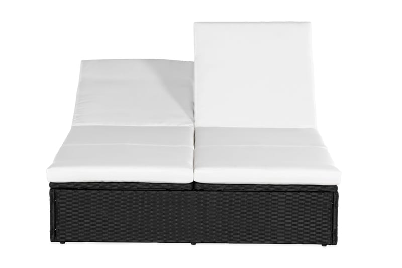 Ochovi Dubbel Solsäng Justerbar - Svart/Vit - Utemöbler - Utestol & trädgårdsstol - Solsäng & Solvagnar