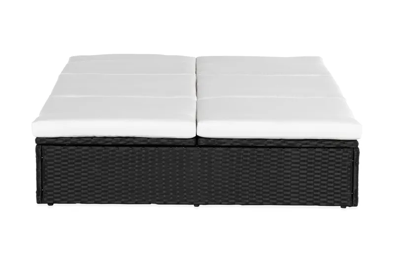 Ochovi Dubbel Solsäng Justerbar - Svart/Vit - Utemöbler - Utestol & trädgårdsstol - Solsäng & Solvagnar