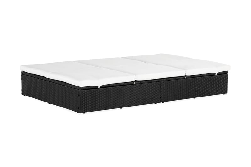 Ochovi Dubbel Solsäng Justerbar - Svart/Vit - Utemöbler - Utestol & trädgårdsstol - Solsäng & Solvagnar