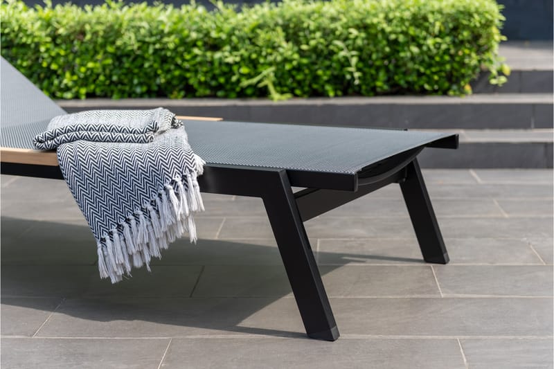 Panama Solsäng 176x72 cm Svart - Lifestyle Garden - Utemöbler - Utestol & trädgårdsstol - Solsäng & Solvagnar