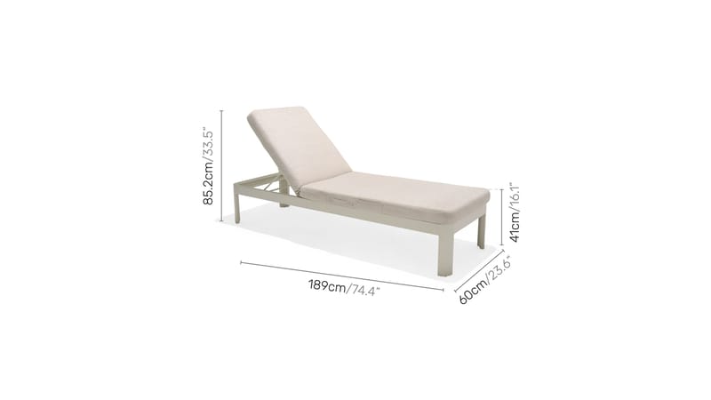 Portals Solsäng med Dyna 189 cm - Vit/Trä - Utemöbler - Utestol & trädgårdsstol - Solsäng & Solvagnar