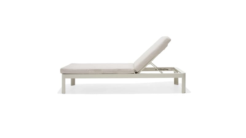 Portals Solsäng med Dyna 189 cm - Vit/Trä - Utemöbler - Utestol & trädgårdsstol - Solsäng & Solvagnar