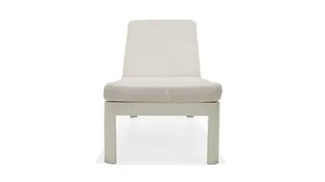 Portals Solsäng med Dyna 189 cm - Vit/Trä - Utemöbler - Utestol & trädgårdsstol - Solsäng & Solvagnar