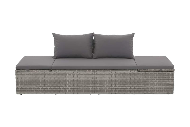 Solsäng 195x60 cm konstrotting grå - Grå - Utemöbler - Utestol & trädgårdsstol - Solsäng & Solvagnar