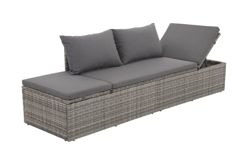 Solsäng 195x60 cm konstrotting grå - Grå - Utemöbler - Utestol & trädgårdsstol - Solsäng & Solvagnar