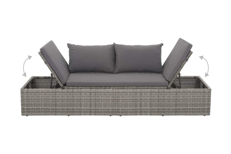 Solsäng 195x60 cm konstrotting grå - Grå - Utemöbler - Utestol & trädgårdsstol - Solsäng & Solvagnar
