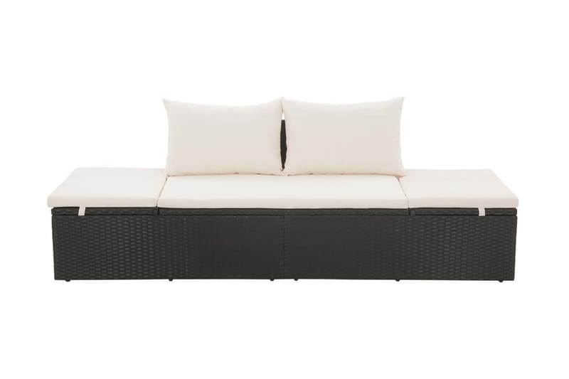Solsäng 195x60 cm konstrotting svart - Svart - Utemöbler - Utestol & trädgårdsstol - Solsäng & Solvagnar